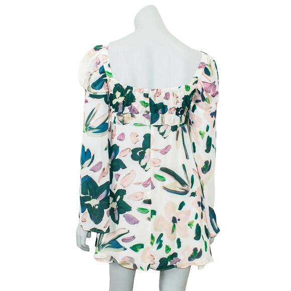 Stone cold fox Size 0 Silk Mini Dress white hopper Floral - Picture 5 of 11